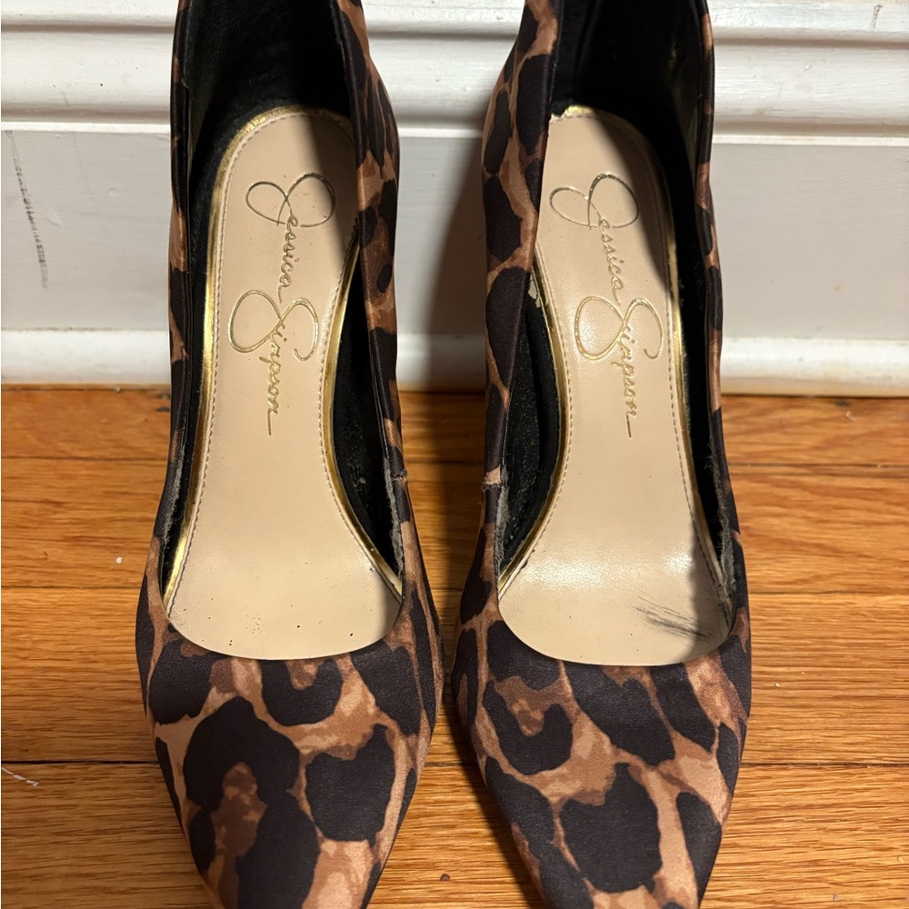 Jessica Simpson satin Leopard Print Women's Shoes